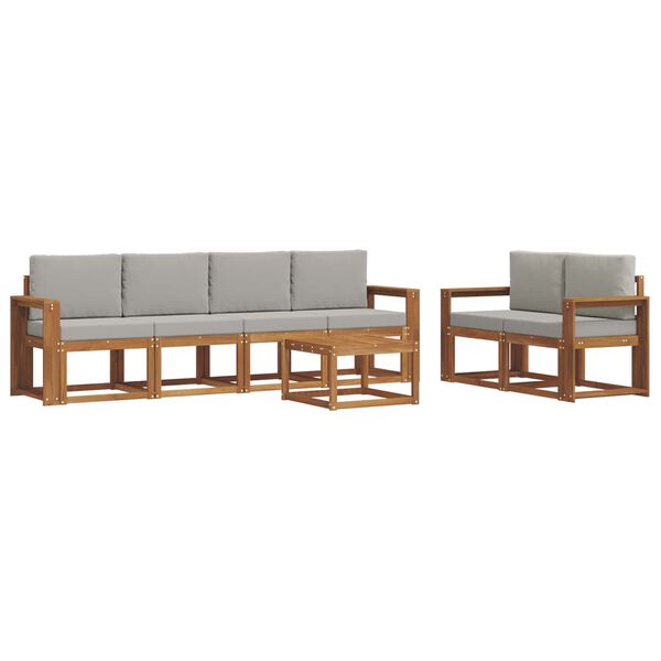 vidaXL V&auml;li diivanikomplekt padjaga 7 pcs Looduslik ja Hele Hall