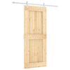 vidaXL Libisev uks Looduslik ja Valge 85 x 210 cm Tahke m&auml;nnipuit