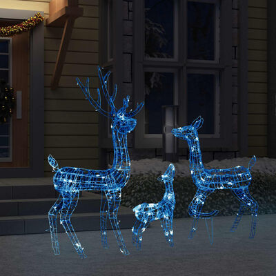 vidaXL akrüülist põhjapõtrade perekond, 300 LEDi, sinine