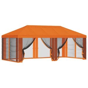 vidaXL Gazebo katte k&uuml;lgseinadega Oranž 600,5 x 300,5 cm Pol&uuml;ester