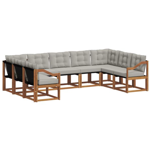 vidaXL V&auml;li diivanikomplekt padjaga 9 pcs Looduslik ja Hele Hall