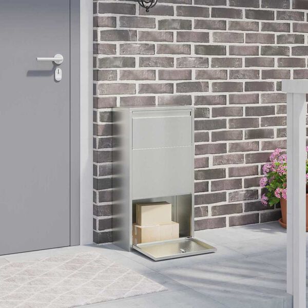 vidaXL Pakiautomaat ladustamisega H&otilde;bedane 44 x 22 x 82 cm Tsinkteras