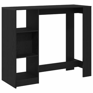 vidaXL Baarilaud riiuliga Must tamm 124 x 46 x 103.5 cm Tehispuit