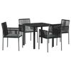 vidaXL Aia s&ouml;&ouml;gilaudade komplekt 5 pcs Must PE rattan