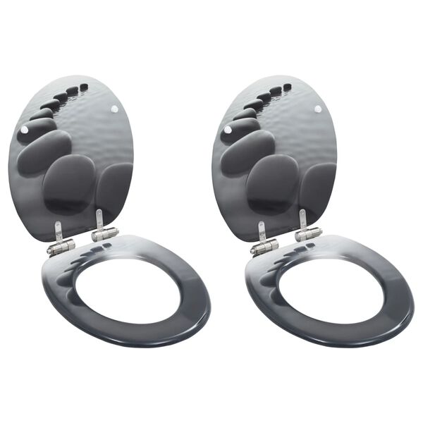 vidaXL vaikselt sulguvate kaantega prill-lauad, 2 tk, MDF, kivid