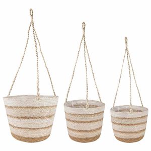 vidaXL Mererohust taimekorvid 3 pcs Looduslik, Valge ja Beež