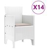 vidaXL Aia söögilaudade komplekt 15 pcs Valge Polt rattan