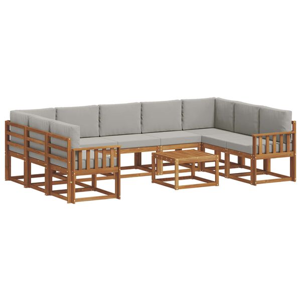 vidaXL V&auml;li diivanikomplekt padjaga 10 pcs Looduslik ja Hele Hall