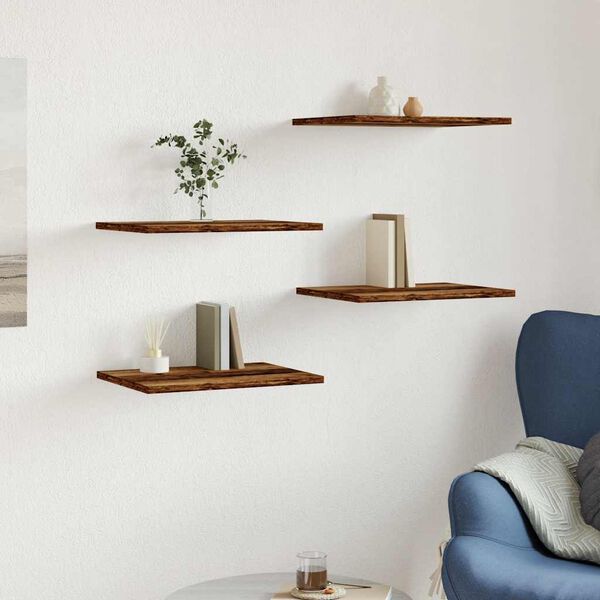 vidaXL raamaturiiuli lauad 4 tk vana puit 40x30x1,5 cm tehispuit