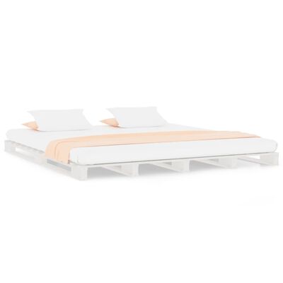 vidaXL kaubaalustest voodi, valge, 140 x 190 cm, männipuit