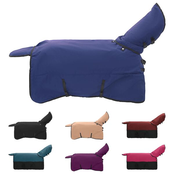 vidaXL Hobuste K&auml;tter Tume roheline ja must 75 cm Pol&uuml;ester