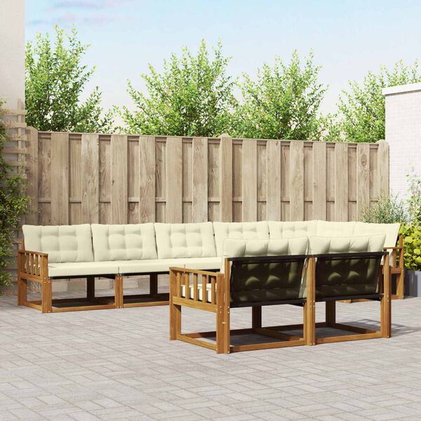 vidaXL V&auml;li diivanikomplekt padjaga 8 pcs Looduslik ja kreem