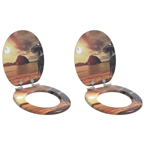 vidaXL Tualettsari 2 pcs Oranž 44 x 38 cm MDF plaat