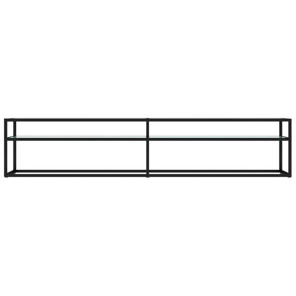 vidaXL telerialus, valge marmor, 200 x 40 x 40,5 cm, karastatud klaas