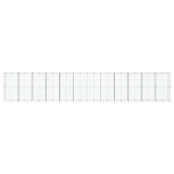 vidaXL kaanega gabioonkorv, 1200 x 100 x 200 cm, tsingitud raud