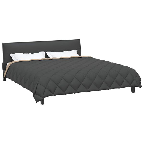 vidaXL Talve tek Antratsiit ja taupe 240 x 200 cm Mikrokiud