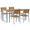 vidaXL Aia s&ouml;&ouml;gilaudade komplekt 5 pcs Hall Tugev akatsiapuu