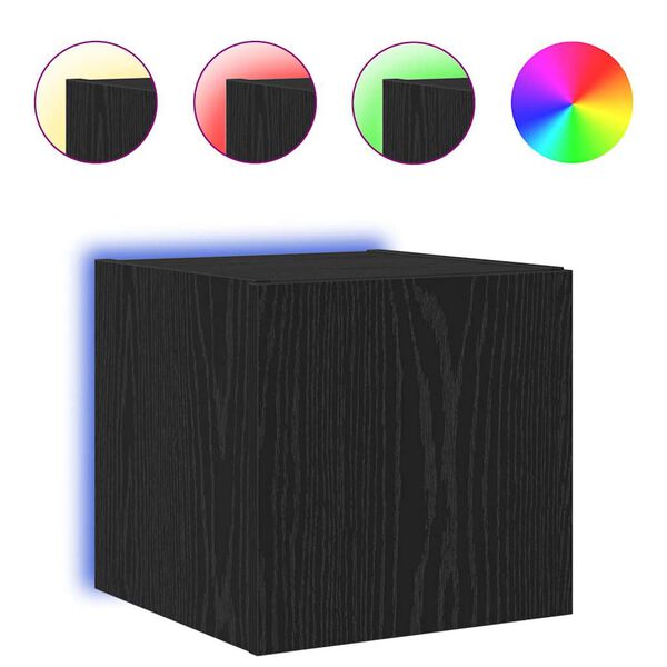 vidaXL TV Seina Kapp Must tamm 30,5 x 35 x 30 cm Tehispuit