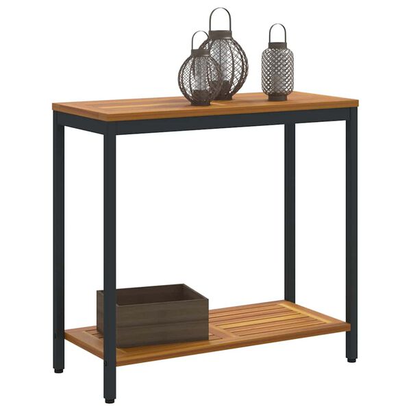 vidaXL Välilaud ladustamisega Naturaalne ja must 80 x 35 x 75 cm