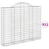 vidaXL kaarekujulised gabioonkorvid 11 tk, 200x30x160/180 cm, raud
