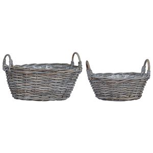 vidaXL Istutuskorv ladustamisega 2 pcs Hall Lacak Rattan