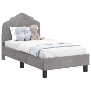 vidaXL Kuni 3-aastase voodi raam koos peatoega Helehall 70 x 140 cm