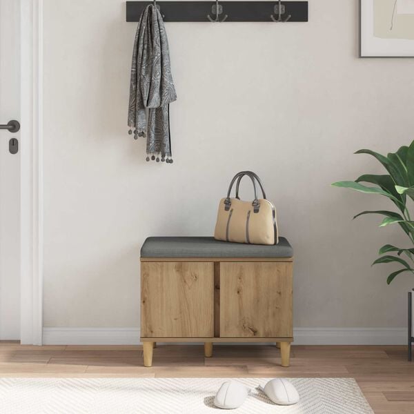 vidaXL Hallipink padjaga ladustamisega K&auml;sit&ouml;&ouml;puu 60 x 38 x 46 cm