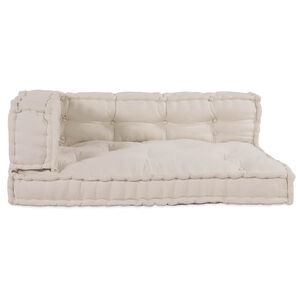 vidaXL Pallet diivanipatjade padi 3 pcs Kreemjas 120 x 80 x 34 cm