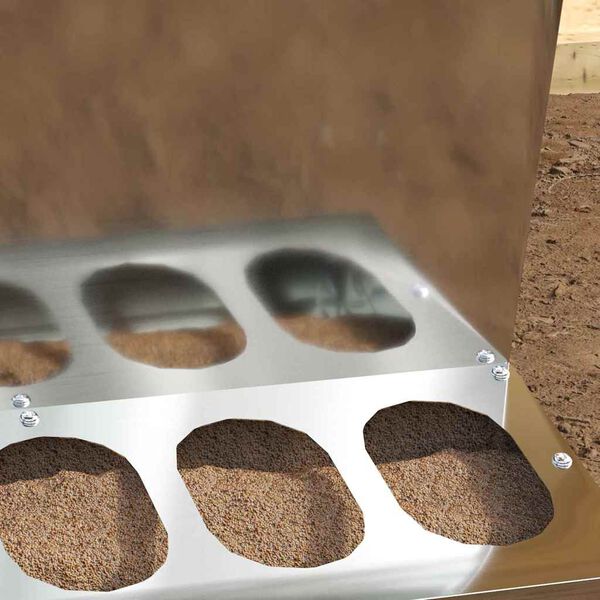 vidaXL Kanali feeder H&otilde;bedane 40 x 40 x 45 cm Tsinkteras