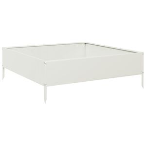 vidaXL k&otilde;rgendatud aia taimelava, valge, 100x100x33,5 cm, teras