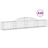 vidaXL kaarekujulised gabioonkorvid 20 tk, 300x30x40/60 cm, raud