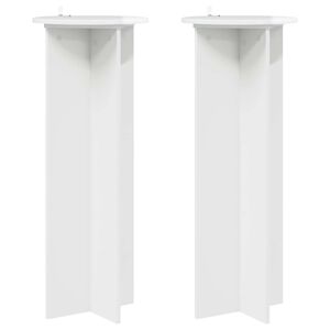 vidaXL Taimede alus 2 tk K&otilde;rgl&auml;ikega valge &Oslash;40 x 100 cm Tehispuit