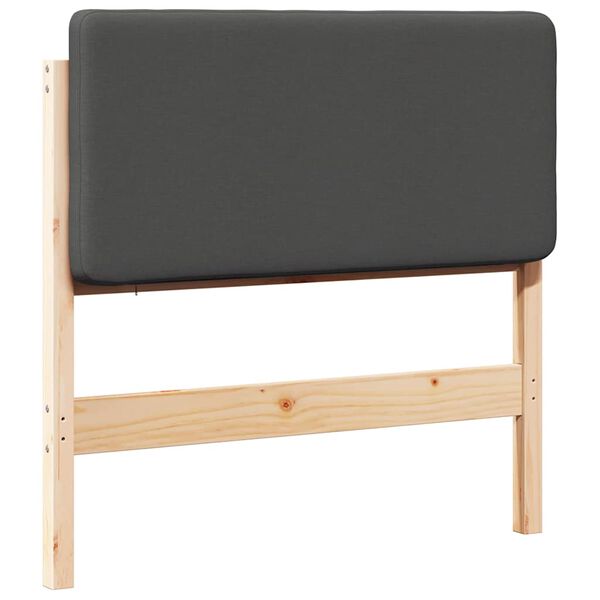 vidaXL Polsterdatud voodiots peaga Pruun ja Tumehall 80 cm Tahke m&auml;nd