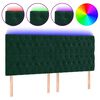vidaXL LED-voodipeats, tumeroheline, 200x7x118/128 cm, samet