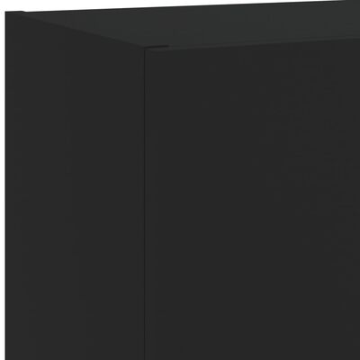vidaXL 5-osaline telerikappide komplekt LED-tuledega, must, tehispuit
