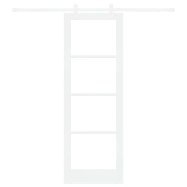 vidaXL Libisev uks Valge 73,5 x 211 cm Soe m&auml;nnipuit ja klaas