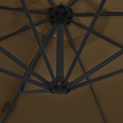 vidaXL konsooldisainiga päikesevari, teraspost, pruunikashall, 300 cm