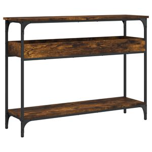 vidaXL riiuliga konsoollaud, suitsutatud tamm, 100x29x75 cm, tehispuit