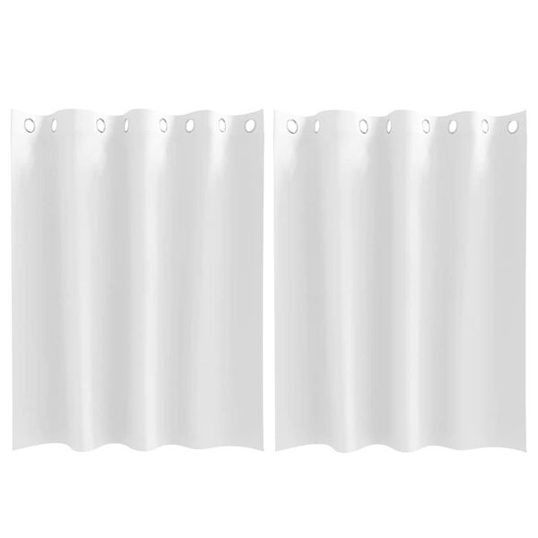vidaXL Kardinad r&otilde;ngastega 2 pcs PUHAS VALGE 140 x 140 cm Pol&uuml;ester