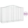 vidaXL kaarekujulised gabioonkorvid 13 tk, 200x50x120/140 cm, raud