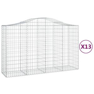 vidaXL kaarekujulised gabioonkorvid 13 tk, 200x50x120/140 cm, raud