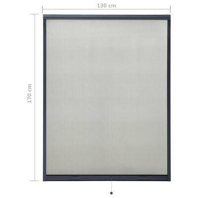 vidaXL allarullitav putukavõrk aknale antratsiithall 130 x 170 cm
