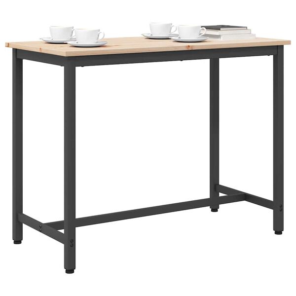 vidaXL laud Neutraalne 100 x 50 x 77 cm T&ouml;&ouml;deldud puit ja teras