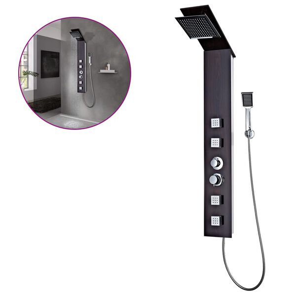 vidaXLi dušipaneeli süsteem, klaasist, pruun