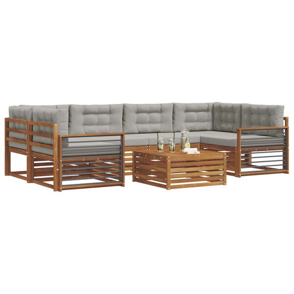 vidaXL V&auml;li diivanikomplekt padjaga 7 pcs Looduslik ja Hele Hall