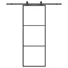 vidaXL liuguks tarvikutega, must, 76 x 205 cm, ESG-klaas
