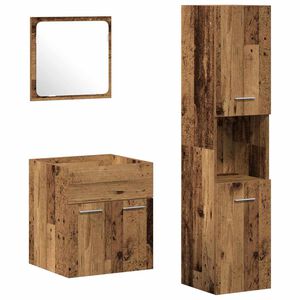vidaXL Vannitoa m&ouml;&ouml;bleset Seinale kinnitatav 4 pcs Vana puit Tehispuit