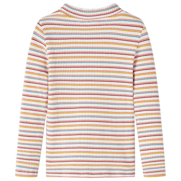 Pikkade varrukatega laste särk, poolkõrge kaelusega, helepruun, 128