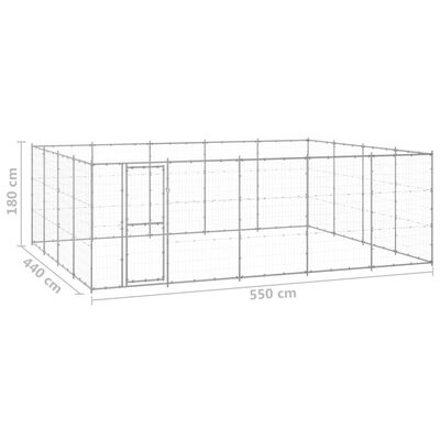 vidaXL koeraaedik, tsingitud teras, 24,2 m²