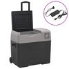 vidaXL rataste ja adapteriga jahutuskast, must ja hall, 40 l, PP